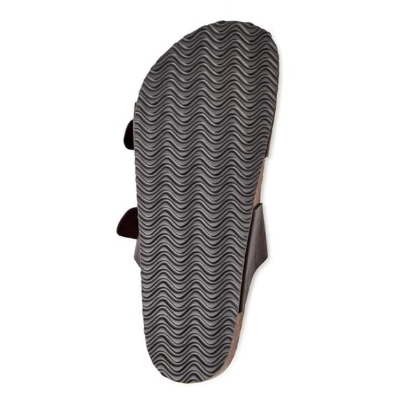 Men's Brown Hip Strap Sandals, Casual Slide-On Style Twin Buckle Accents Size 12 - Picture 5 of 5